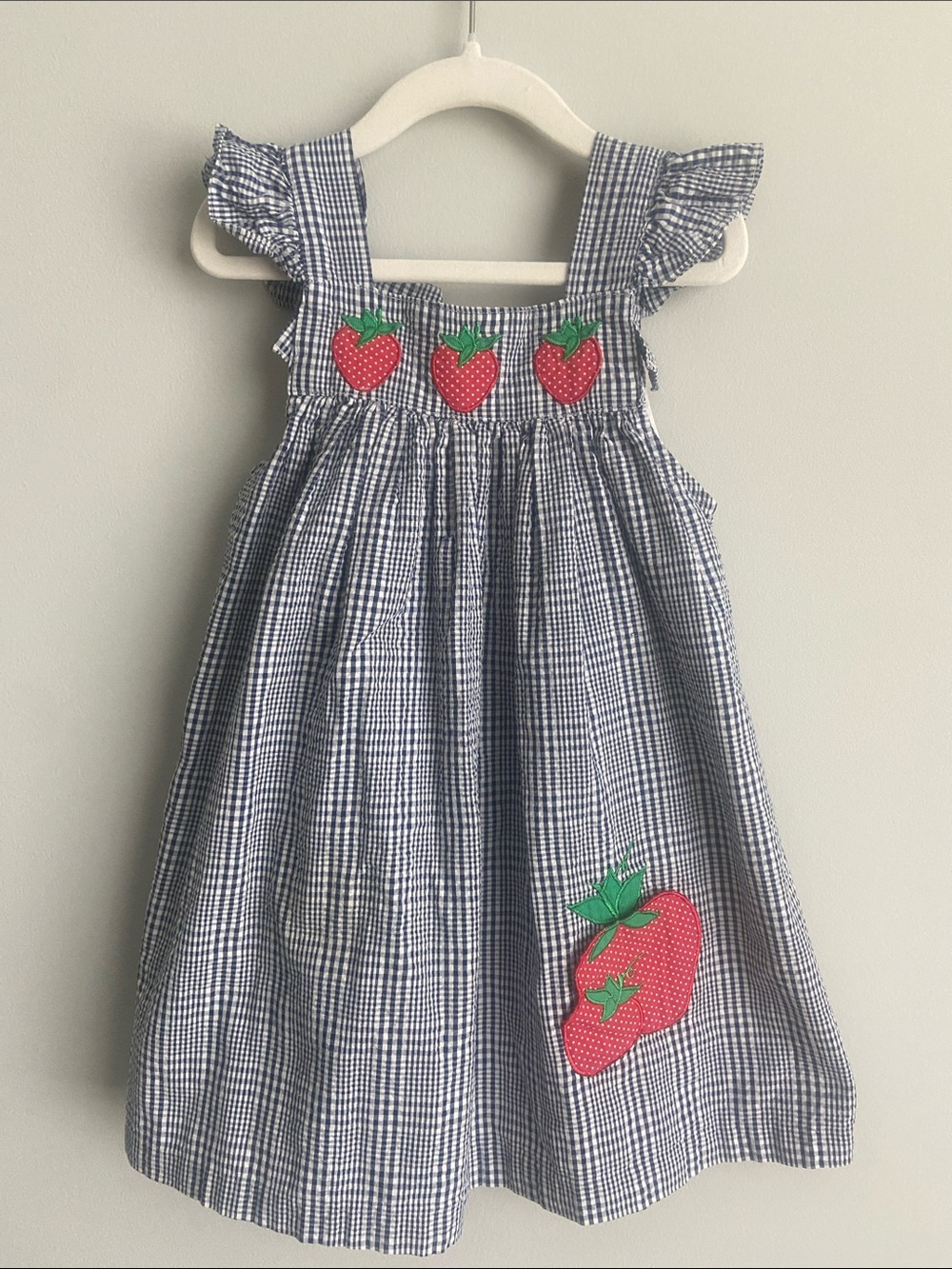 Vintage gingham strawberry dress girls size 5